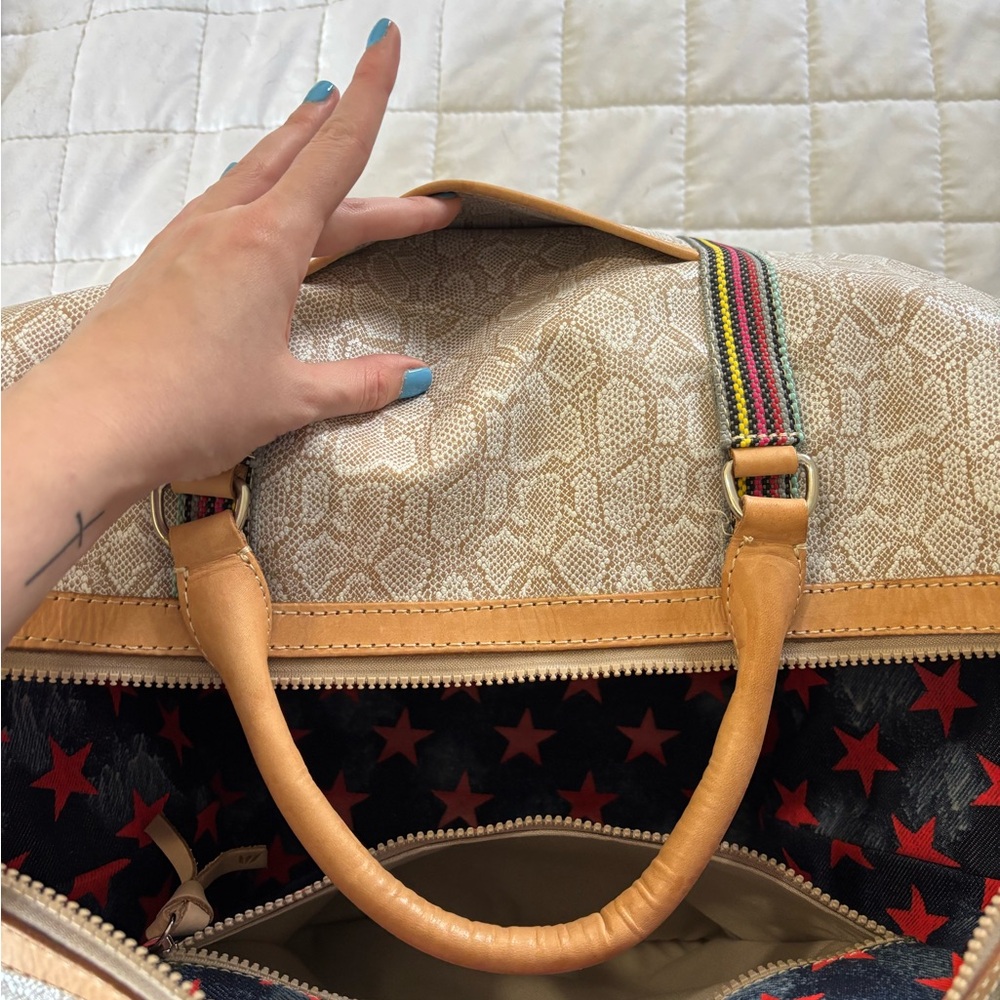 Consuela Tan Tote with Colorful Strap - Picture 5 of 6